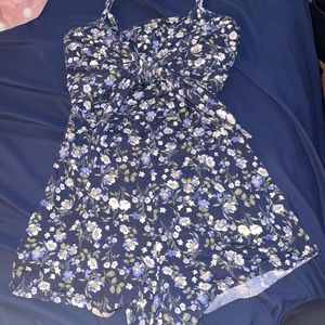 Blue floral romper